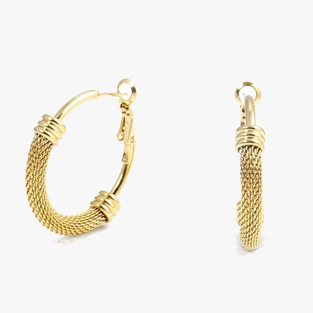 Hoop Earrings NWT Goldtone